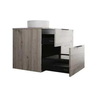 Burgbad Keramik Waschtisch-Set Eqio Eiche Dekor Silber/Alpinweiss, SGUW120LF6015C0001 SGUW120LF6015C0001