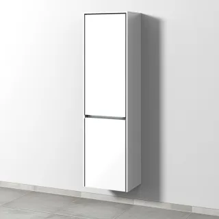 Sanipa Twiga Hochschrank mit LED-Beleuchtung, 1 Tür und 1 Wäschekorbklappe, Anthrazit-Glanz, SY11379 SY11379