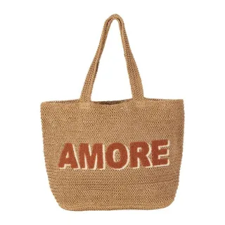 SEMA Design - Shopper mit Schriftzug beige/orange - Gr. - OS