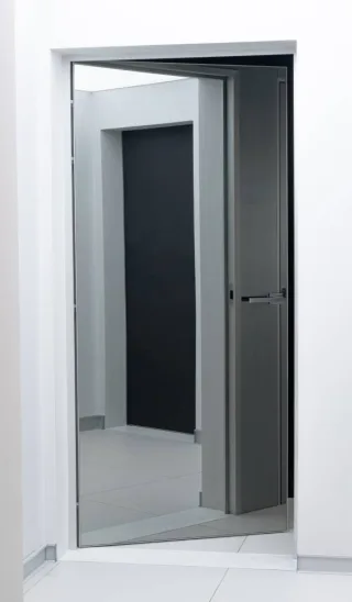 Spiegeltür flächenbündige Innentür mit Spiegel und Aluminiumzarge Komplettset