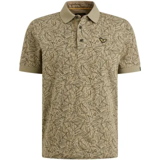 PME Legend - Poloshirt mit Alloverprint braun - Gr. - XXXL