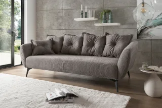 Home affaire 3-Sitzer "Baggio Breite 236 cm, modernes Sofa, hoher Fuß, bequem" schwarze Metallfüße