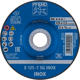 PFERD TOOLS Schruppscheibe E Leistungslinie SG INOX für Edelstahl - 62212623