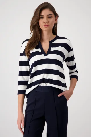 monari - Ringel-Sweatshirt deep ocean ringel - Gr. - 40