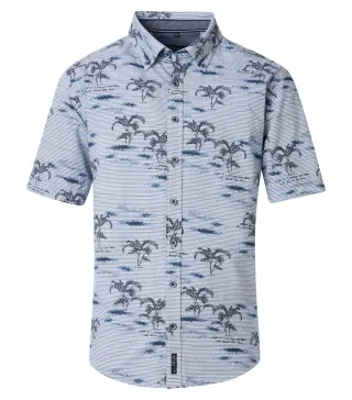 CASAMODA - Freizeithemd Kurzarm blau - Gr. - XL
