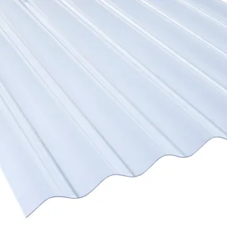 PVC Lichtplatte | Wellplatte | 130/30 Profil 8 | 1,4 mm | Breite 1000 mm | glasklar-bläulich