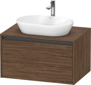 Duravit Ketho.2 Konsolenwaschtischunterbau wandhängend Nussbaum dunkel Matt 800x550x459 mm - K248850 K24885021210000