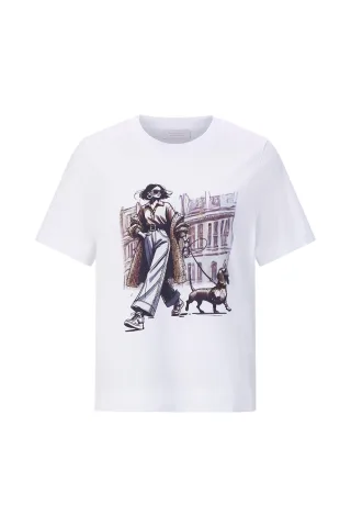 Rich & Royal - Easy Fit T-Shirt Woman and Dog white - Gr. - M