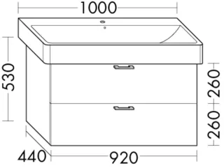 Burgbad Waschtischunterschrank Sys30 PG3 Diago 530x920x440 Dunkelgrau Matt, WXGU092F3357 WXGU092F3357