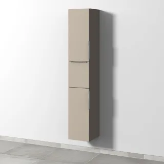 Sanipa 3way Hochschrank mit 2 Türen und 1 Auszug, Sandgrau-Matt UF10067