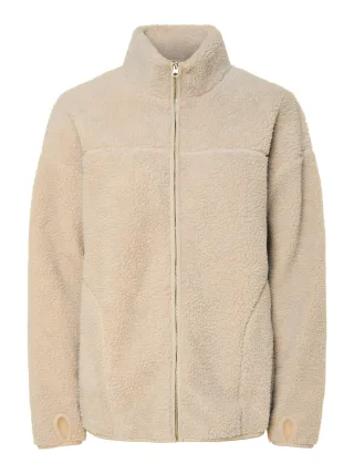 PIECES - PCSADIA LS TEDDY JACKET NOOS BC Silver Gray - Gr. - XL