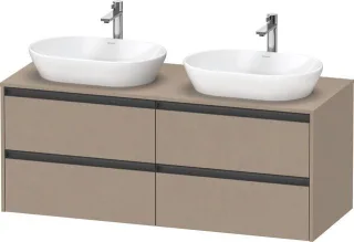 Duravit Ketho.2 Konsolenwaschtischunterbau wandhängend Leinen Matt 1400x550x568 mm - K24898B75750000 K24898B75750000