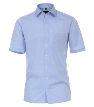CASAMODA - Popeline Hemd Halbarm uni 008530 blau - Gr. - 50