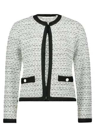 Betty & Co - Strick-Cardigan weiß/schwarz - Gr. - 38