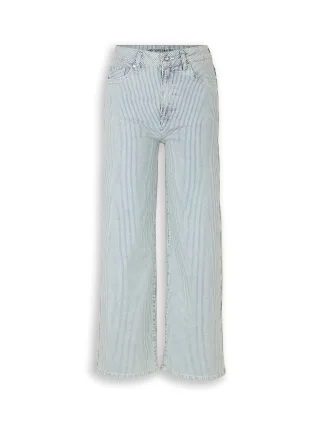 Tom Tailor - TTNELMA CULOTTE Jeans mit Streifenmuster denim offwhite stripe - Gr. - 31/28