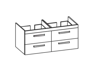 Artiqua 411 Waschtischunterschrank für ME by Starck 233613 Quarzgrau Matt Select, 411-WU4L-D57-7163- 411-WU4L-D57-7163-173