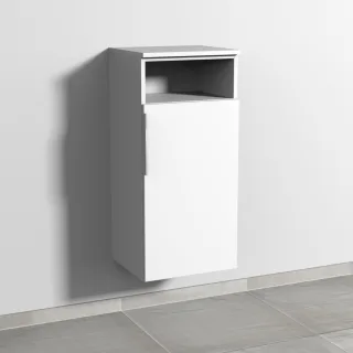 Sanipa 3way Mittelschrank mit 1 Tür und 1 offenem Fach, Weiß-Soft, UM13543 UM13543