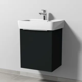 Sanipa 3way Waschtischunterbau zu Geberit Renova Plan Waschtisch mit 1 Tür, Vulkan-Matt UP8721V