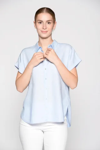 IN LINEA - Bluse, Hemdkragen, 1/2-Arm 601 blue - Gr. - 48