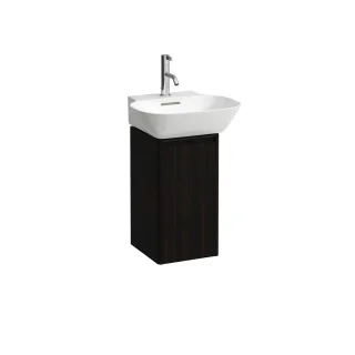 LAUFEN Waschtischunterschrank BASE 296x277x515 1 Tür Scharn. re Griff schwarz f.WT H815301 ulme dunk H4030141102631