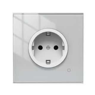 Tuya WiFi Smart 16A EU Socket Glass Panel Outlet Power Monitor Touch Plug Relay Status Light Mode Adjustable Smart Life
