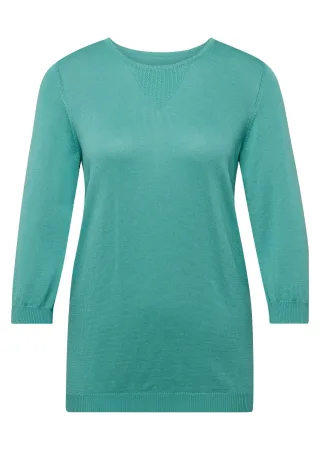 GOLDNER 3/4 Arm-Pullover "Kurzgröße Sommer-Strickpullover, Ajourmuster" Ohne