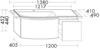Burgbad Keramik Waschtisch-Set YSO PG2 HGL Schilf Hochglanz/Alpinweiss, SFAD121LF2153C0001 SFAD121LF2153C0001