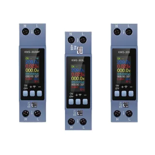 KEWEISI 8-in-1 Energy Meter Voltage Current Power Monitoring TFT Screen WiFi Remote Control Din Rail Installation Overvo