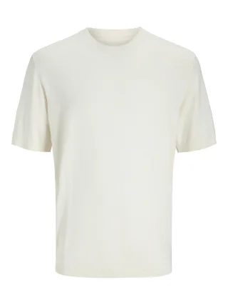 JACK&JONES - JPRCCWILLIAM KNIT CREW NECK SS SN cloud dancer - Gr. - XXL