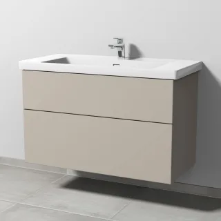 Sanipa 3way Waschtischunterbau zu Villeroy & Boch Subway 3.0 Waschtisch mit 2 Auszügen, Kaschmir-Mat SP8491U