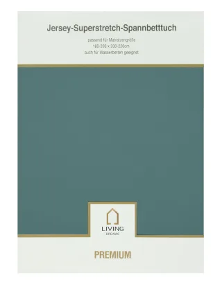 LIVING DREAMS - Jers.Elasthan-Spannbet.PREMIUM smaragd 502 - Gr. - 100/200