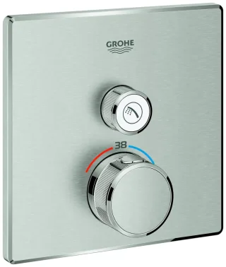 GROHE Thermostat Grohtherm SmartControl 29123 eckig FMS 1 ASV supersteel, 29123DC0 29123DC0