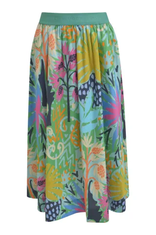 Milano Italy - Midiskirt w elastic waistband colorful print - Gr. - 46