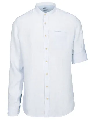 COMMANDER Finest Clothing - Hemd 1/1 Arm,Stand Up chambray blue - Gr. - L