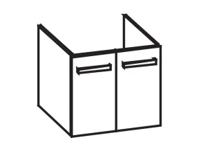 Artiqua 413 Waschtischunterschrank für Xeno2 500530 (ehem. 127060) Weiß Hochglanz, 413-WU2T-K128-701 413-WU2T-K128-7016-68