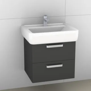 Artiqua 413 Waschtischunterschrank für Renova Plan 222261, 222262 Anthrazit Glanz, 413-WU2L-K57-7065 413-WU2L-K57-7065-51