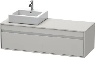 Duravit Ketho Konsolenwaschtischunterbau wandhängend Betongrau Matt 1400x550x426 mm - KT6697L0707 KT6697L0707