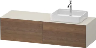 Duravit White Tulip Konsolenwaschtischunterbau wandhängend Amerikanischer Nussbaum & Nordic Weiß Mat WT4864R77390010