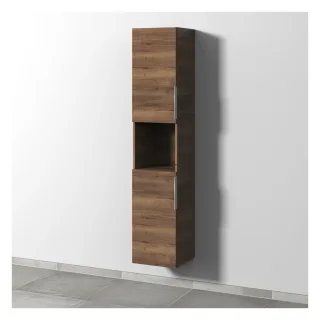 Sanipa 3way Hochschrank mit 2 Türen und 1 offenem Fach, Eiche-Tabak UM11450