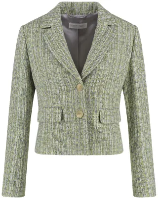 GERRY WEBER Collection - Blazerjacke in Bouclé grün - Gr. - 42