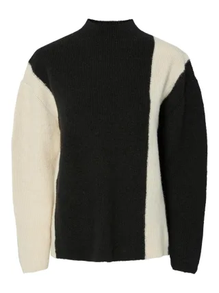Y.A.S - YASANDREA LS HIGH NECK KNIT PULLOVER S. black - Gr. - S