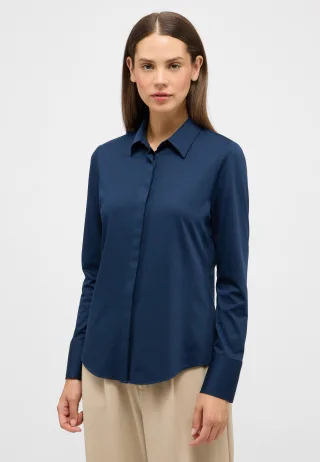 ETERNA - Japanese Knitted Single-Jersey Langarm navy - Gr. - 36/Langarm
