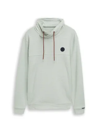 Tom Tailor - Snood Langarmshirt mit Logo-Badge soft greyish green - Gr. - L