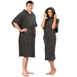 Lanudo? Surf Bade Poncho Unisex S/M Dunkelgrau