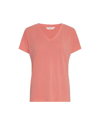 msch copenhagen - MSCHFenya Modal V Neck Tee sugar coral - Gr. - S/M