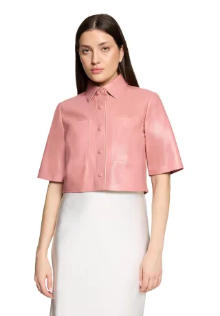 V by Vera Mont - Lederjacke Ash Rose - Gr. - 36