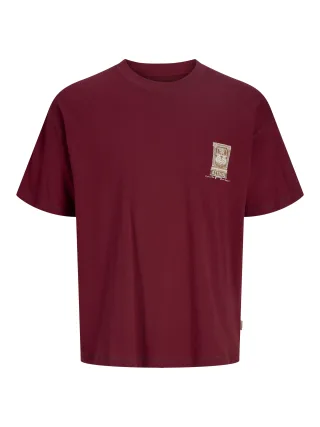 JACK&JONES - JORARGOS BACK PRINT TEE SS CN STYD AW25 Tibetan Red - Gr. - XXL