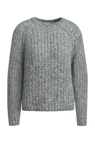 Milano Italy - roundneck pullover 1/1 raglan sleeve anthracite - Gr. - L