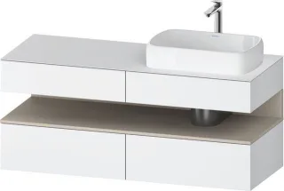 Duravit Qatego Konsolenwaschtischunterbau wandhängend Weiß Matt 1400x550x600 mm - QA4766083180010 QA4766083180010