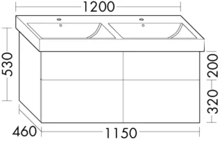 Burgbad Waschtischunterschrank zu Keramik Sys30 PG4 Sana 530x1150x460 Schilf Ultramatt, WUUF115F576 WUUF115F5768